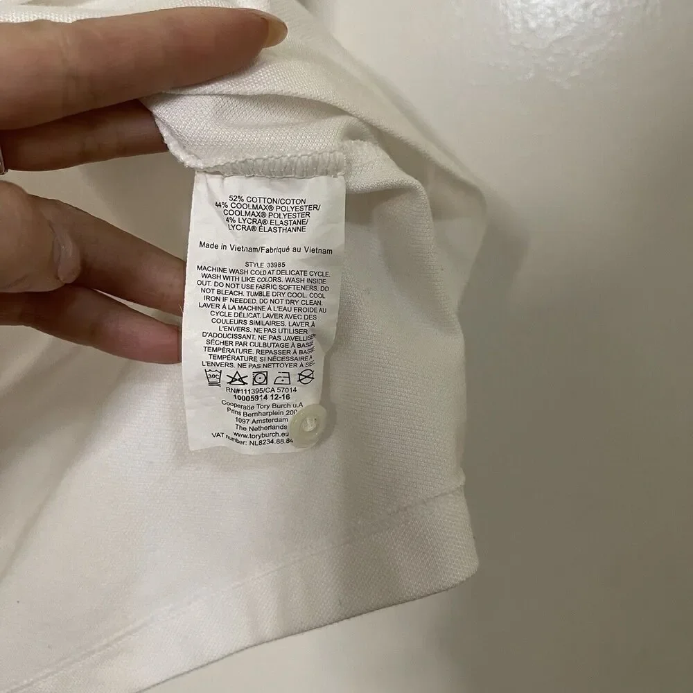 Tory Burch Sport white cotton sleeveless polo size medium
